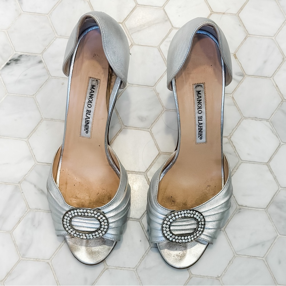 Silver Manolo Blahnik Sandals from Sex and the City Size 38